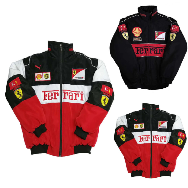 Herr F1 Team Racing Ferrari Jacka Broderi Retro Stil Överdelar B XL