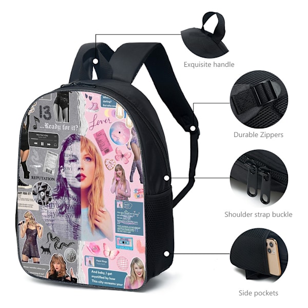Taylor Swift Sångare Design Barn Flickor Ryggsäck Skola Axelväska Resa Ryggsäck Ny A