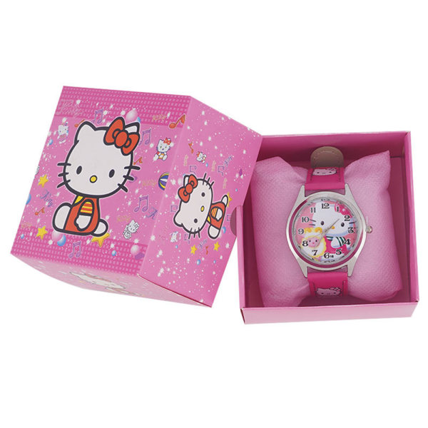 Anime Cartoon Kuromi My Melody Cinnamoroll Watch Quartz Electronic Hands Gift Box Watch KT Cat