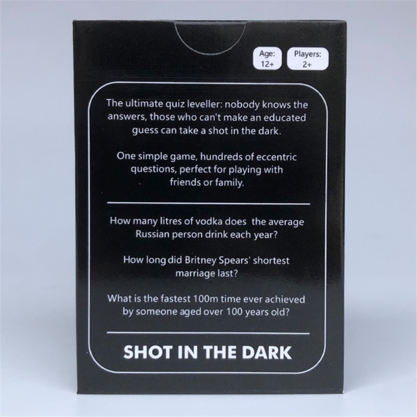 Shot in the Dark - The Ultimate Unorthodox Quiz Game Card