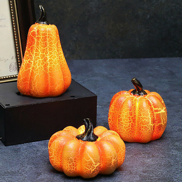 LED-pumpa ljus Halloween Thanksgiving ljuslyktor C