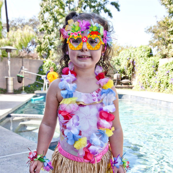 8 delar Partyglasögon Hawaiian Costume Party rekvisita fotograferade 8PCS