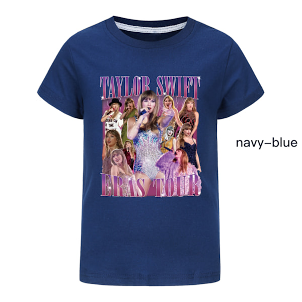 Taylor Swiftie Pojkar T-shirt Tecknade Toppar Tee Barn Pojkar Flickor T-shirts Barnkläder Sommar Kortärmad Navy Blue 130cm