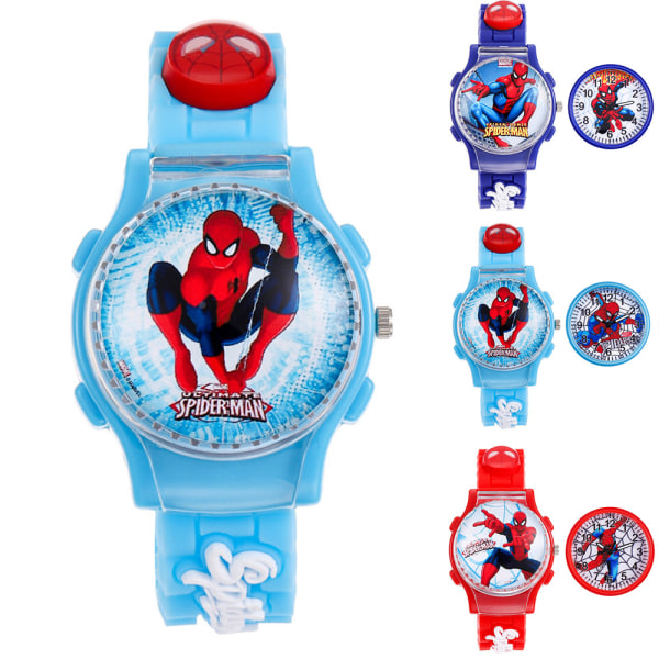 Barnklocka Superhjälte Analog Klocka Pojkar Flickor Rem Armbandsur Light blue