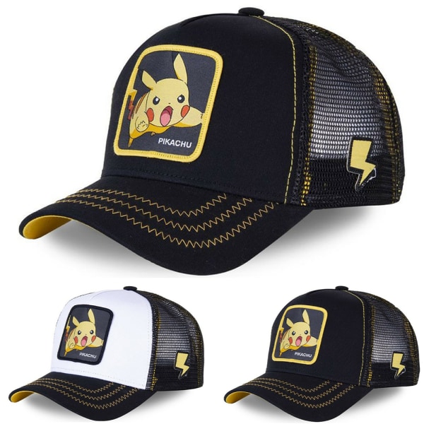 Pikachu Baseball Cap Mesh Cap Sommar Trucker fashion Peaked Cap black