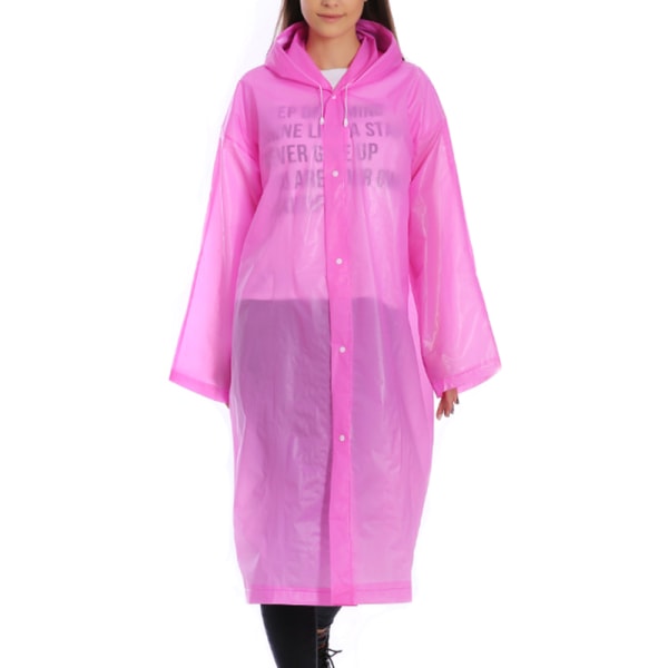 Regnjacka med huva för vuxna vattentät regnjacka för vandringscamping Pink One Size