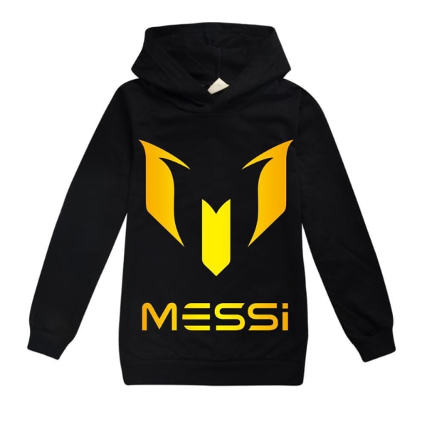 Messi Hoodie Fotboll Superstjärna Flickor Kläder Barn Mode Pojkar Messi Hoodie Black 160cm