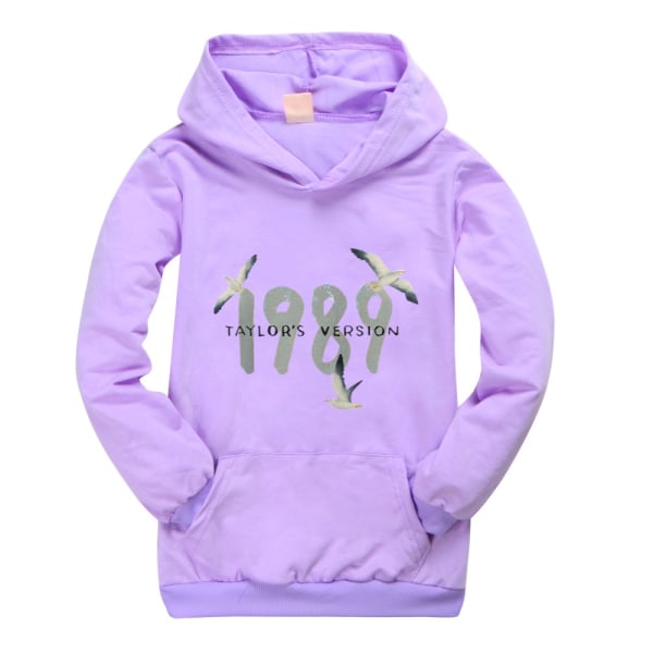 Taylor Version printed hoodie höst och vinter Casual barntröja Purple 140cm