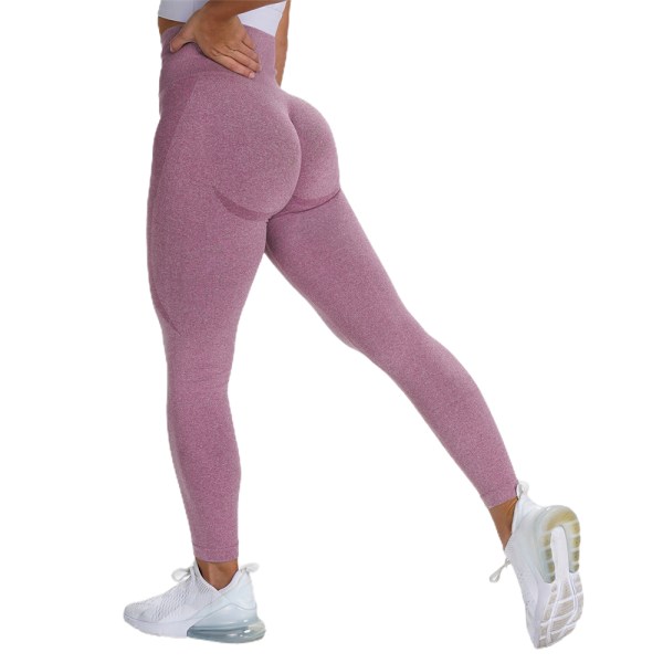 Womens High Waist Yoga Leggings Gym Fitness Seamless Pants Sport Light Bean Paste S
