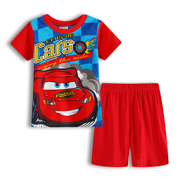 Bil Tecknad Pojkar Pyjamas Barn Pojkar Flickor 2st Set Kortärmad Tryck Toppar+ Shorts Tryckta Kläder Pyjamas & Vardagskläder Barnpresent #4 110cm