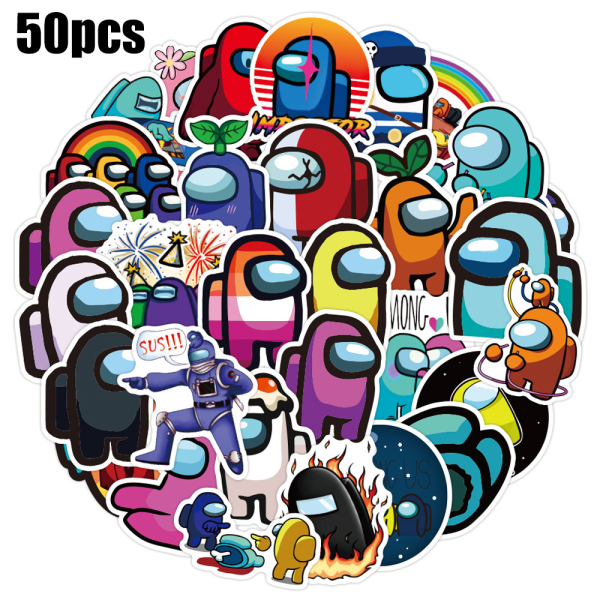 klistermärken _ 50PcsAmong Us Cartoon Sticker Pack Set Game _ k