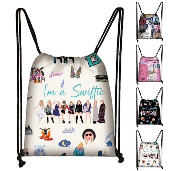 Taylor Swift Dragsnöre Ryggsäck PE Sport Simskole Resväska Ryggsäck Fans Present #3 32x38cm
