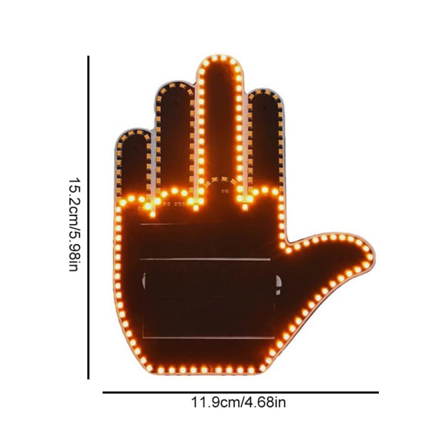 Finger gest ljus med fjärrkontroll LED bil bakruta