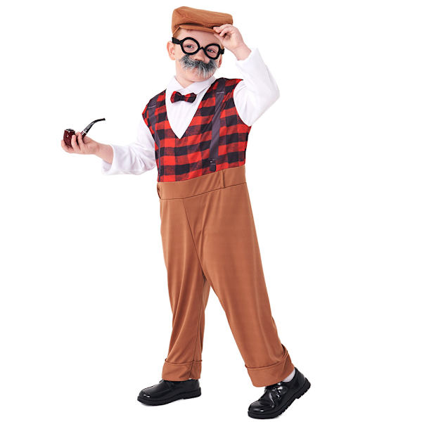 Pojkar Den Äldre Farfar Cosplay Kostymer Barnens Dag Scen brown XS