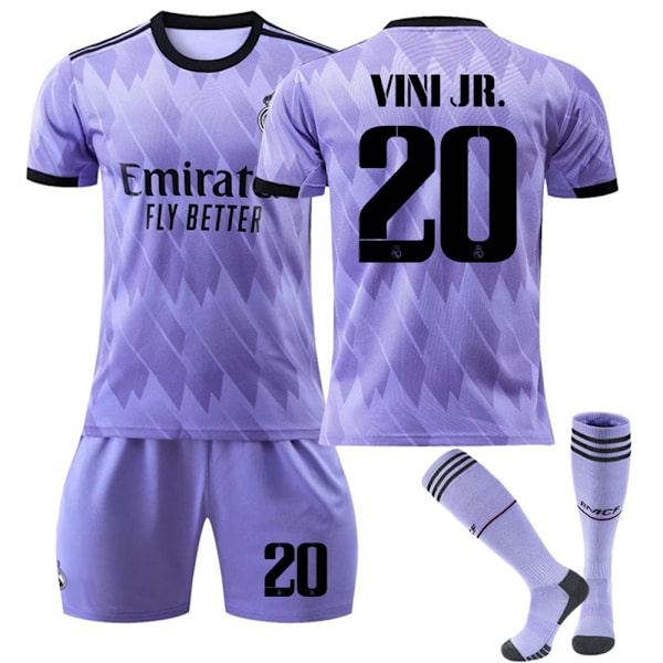 22/23 Barn Pojkar Fotbollströja Komplett Kit Fotbollsträningsdräkter T-shirt Kort Outfit Set #20 22