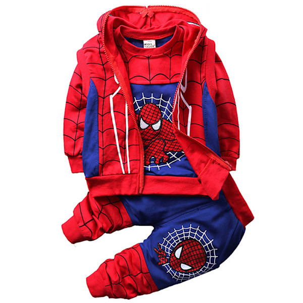 Barn Spider-Man Byxor Jacka Långärmad Tredelad Set blue 100cm