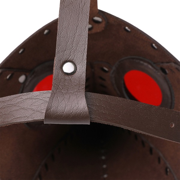 Halloween Plague Doctor Mask Dräkt Fågel Long Nose Beak Props brown