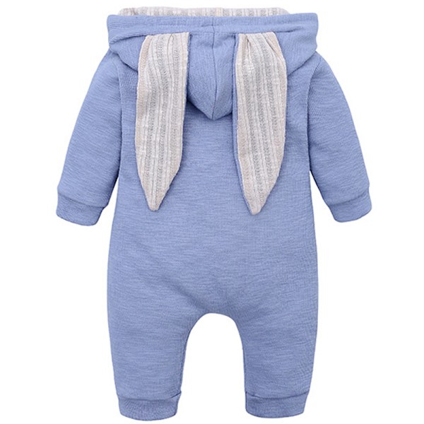 Baby Romper Cartoon Kanin 3D Öra Hoodie 1Piece Dragkedja Body bule 66cm