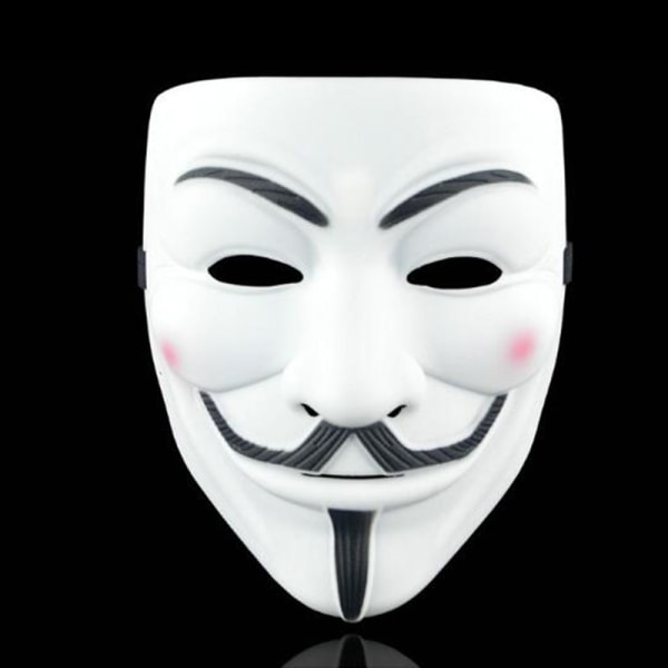 Halloween Mask Hacker V For Vendetta Game Master Party Cosplay White thickened