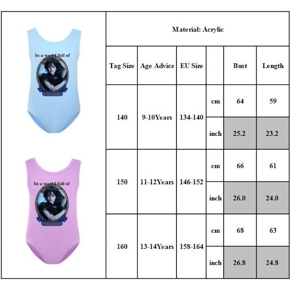 Barn Onsdag Säsong Cartoon Badkläder Simma Strand Baddräkt black 160cm