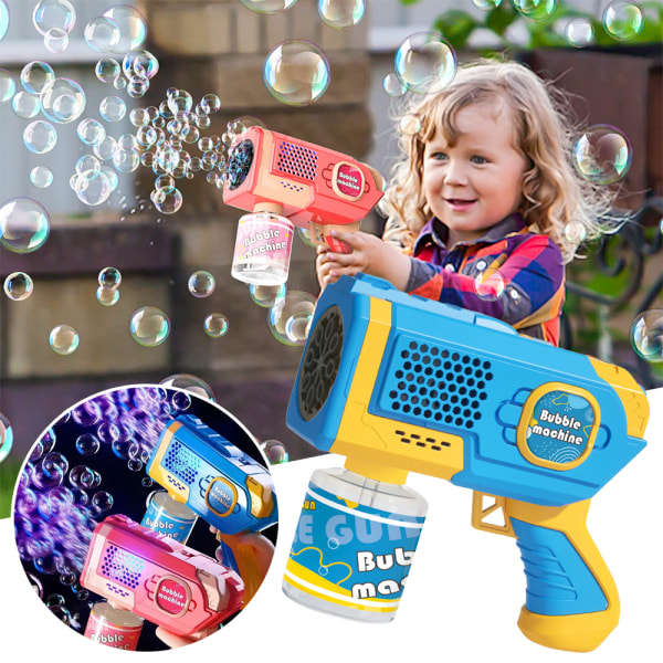 Bubbelmaskin med ljus för barn, sommarleksakspresent för utomhusbruk blue