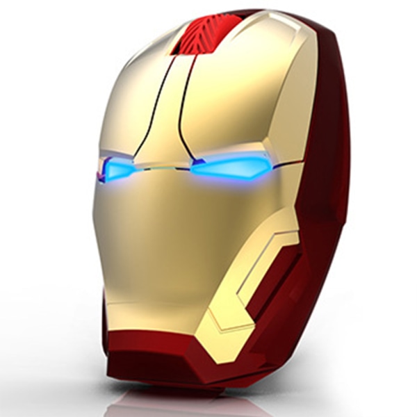 Ergonomisk trådlös mus Iron Man 2,4 G bärbar mobildator Gold