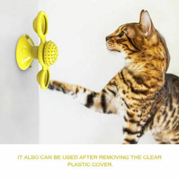 Turn Around Windmill Cat Toy Turntable Rolig Cat Toy Pet supplie yellow