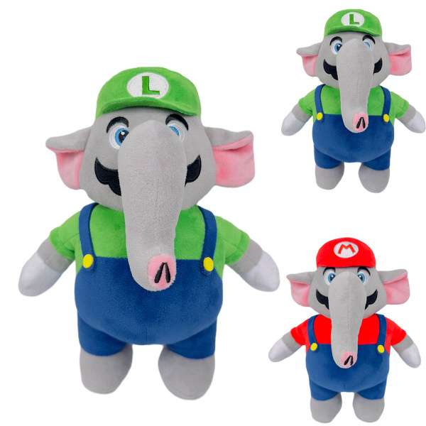 Super Mario Brothers magiska elefant Luigi plyschleksak julklapp red
