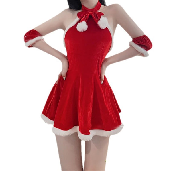 Jul Röd Sexig Santa Claus Dress Fancy Dress Kostym Outfit