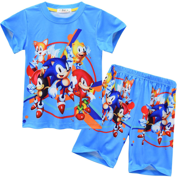 Sonic The Hedgehog Pyjamas för barn Gamer T-shirt & shorts Set 110cm