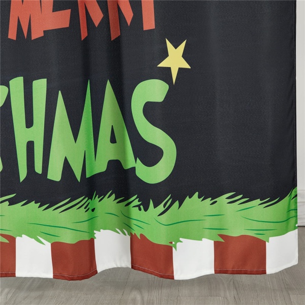 Jul duschdraperi Grinch-tema Xmas badrumsinredning 180*180CM