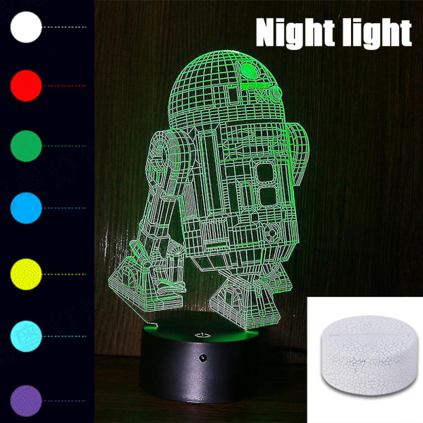 Star Wars 3D LED Nattlampa Barn Sovrum Anime Skrivbordslampa present