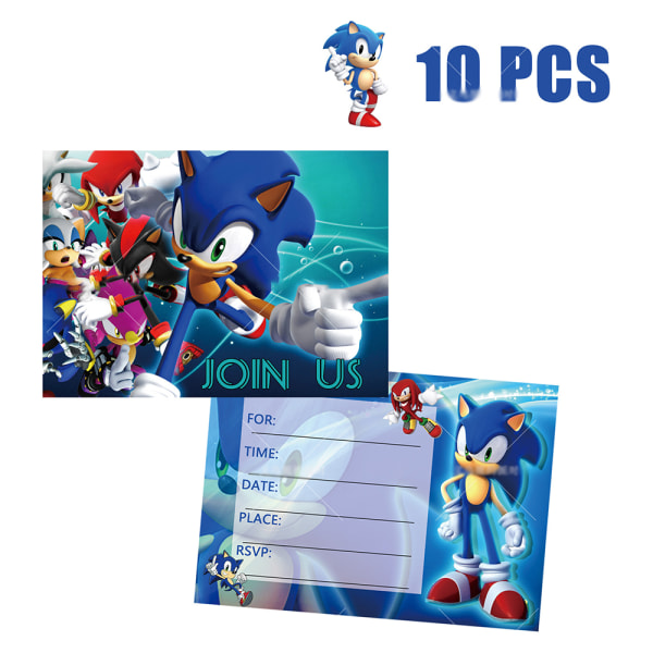 Sonic the Hedgehog Party Supplies Flag Cake Card Ballong Set