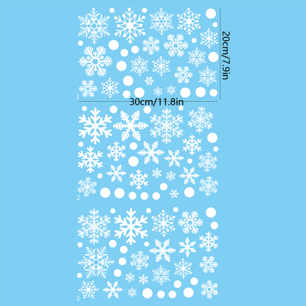 166st Snöflingor Fönster Klistermärken Jul Nyår Tillbehör white