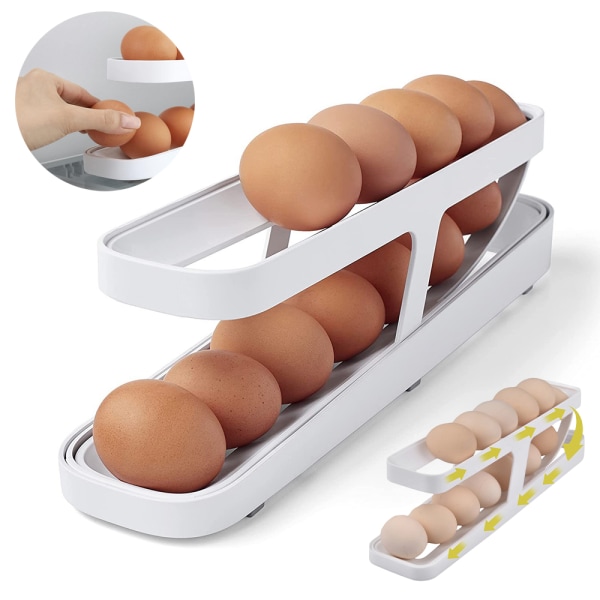 Rullande ägghållare | Auto Rolling Design Äggbehållare Äggställ