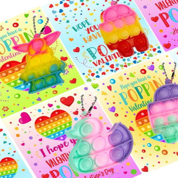 Alla hjärtans dag presenter för barn kort med Pop Fidget Mochi Squishy