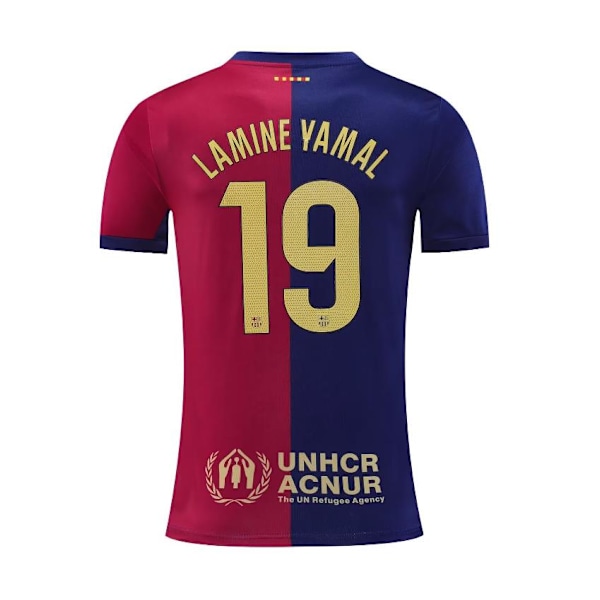 2025 Barcelona Hemma Fotbollströjor, NO.19 LAMINE YAMAL Fotbollströja, Sport Träning Kortärmad Fotbollstopp för Vuxna Fotbollströja XL