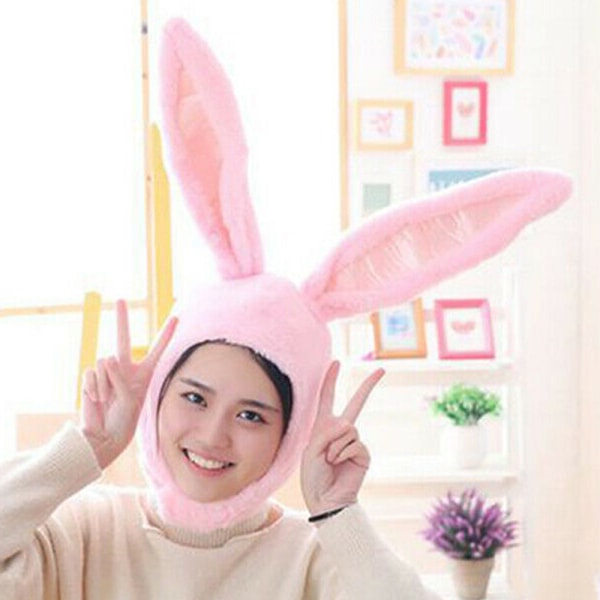 barnleksak _ Bunny Ears Hat _ bunny ears mobil plyschhatt tjej pink