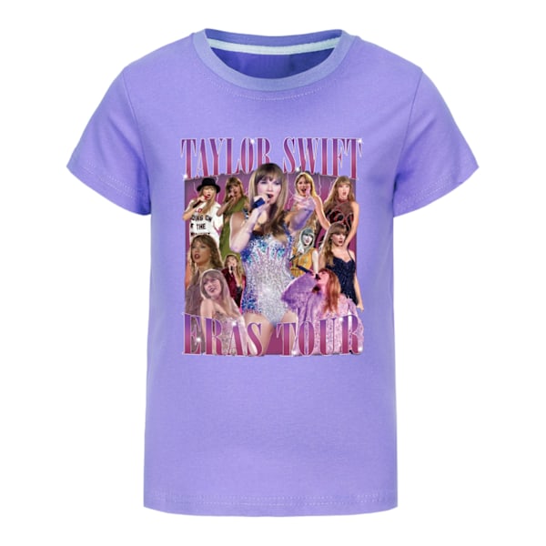Taylor Swiftie Pojkar T-shirt Tecknade Toppar Tee Barn Pojkar Flickor T-shirts Barnkläder Sommar Kortärmad Purple 130cm