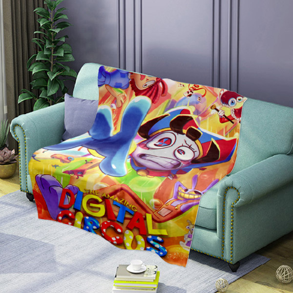 Fantastisk digital cirkusfilt Lätt filt för alla årstider 3d tryckdesign 125*150cm