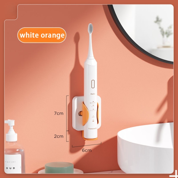 Elektrisk tandborsthängare Stansfri väggmonterad stativ white orange