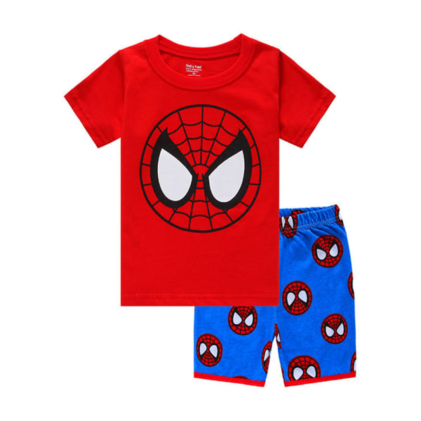 Spiderman Pyjamas för pojkar Barn sommar T-shirt Korta PJs Set A 90cm