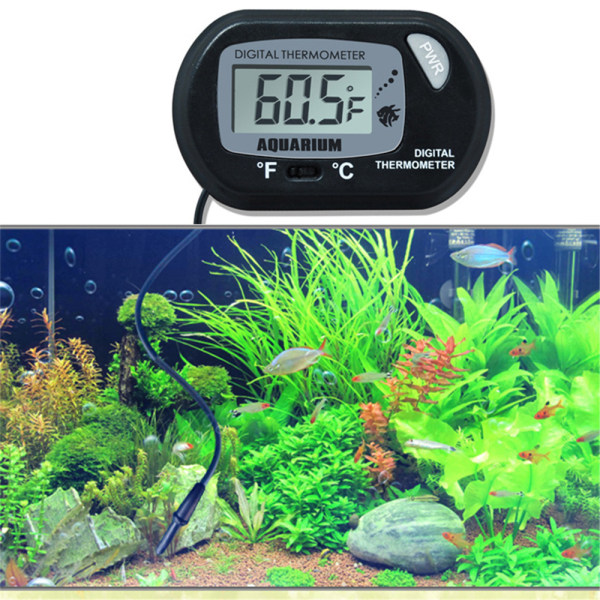 Fish Tank LCD Digital Aquarium Termometer Vattendetektering Yellow