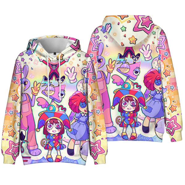 The Digital Circus Print Hoodies Pojkar Flickor Sweatshirt Pullover D 150cm
