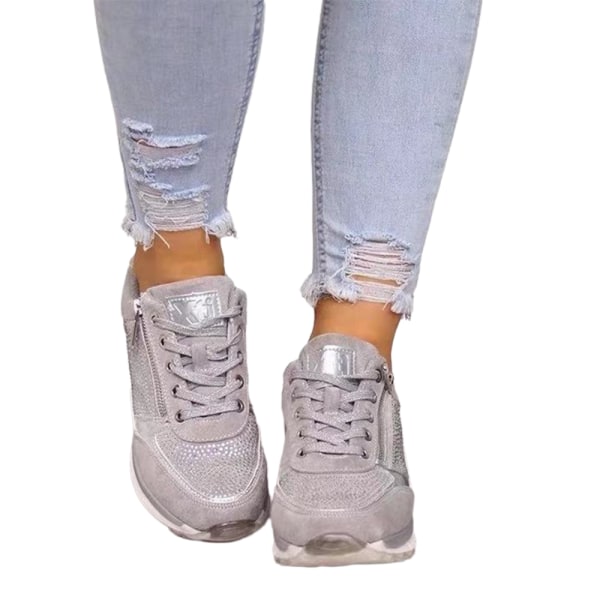 Damsporto Sneakers Träningsskor Löparskor med Snörning grey 42