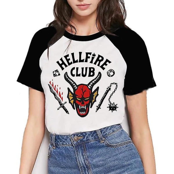 Stranger Things 4 basebolltröja Hellfire Club unisex sommartröja XL