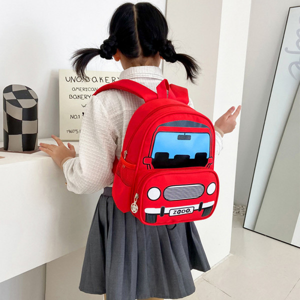 3d tecknad bil ryggsäckar barn söta barn pojke skolväska red