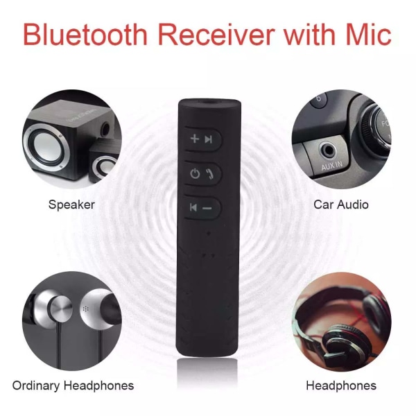 Trådlös 3,5 mm bil Bluetooth Mini Receiver Audio Adapter AUX