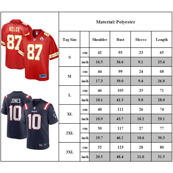 Kansas City Chiefs Tröja Herr NFL Amerikansk Fotboll T-shirt Topp E XL