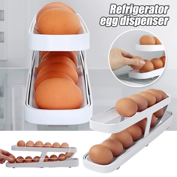 Rullande ägghållare | Auto Rolling Design Äggbehållare Äggställ